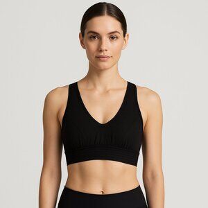 Whistles Black Crisscross Back Sports Bra